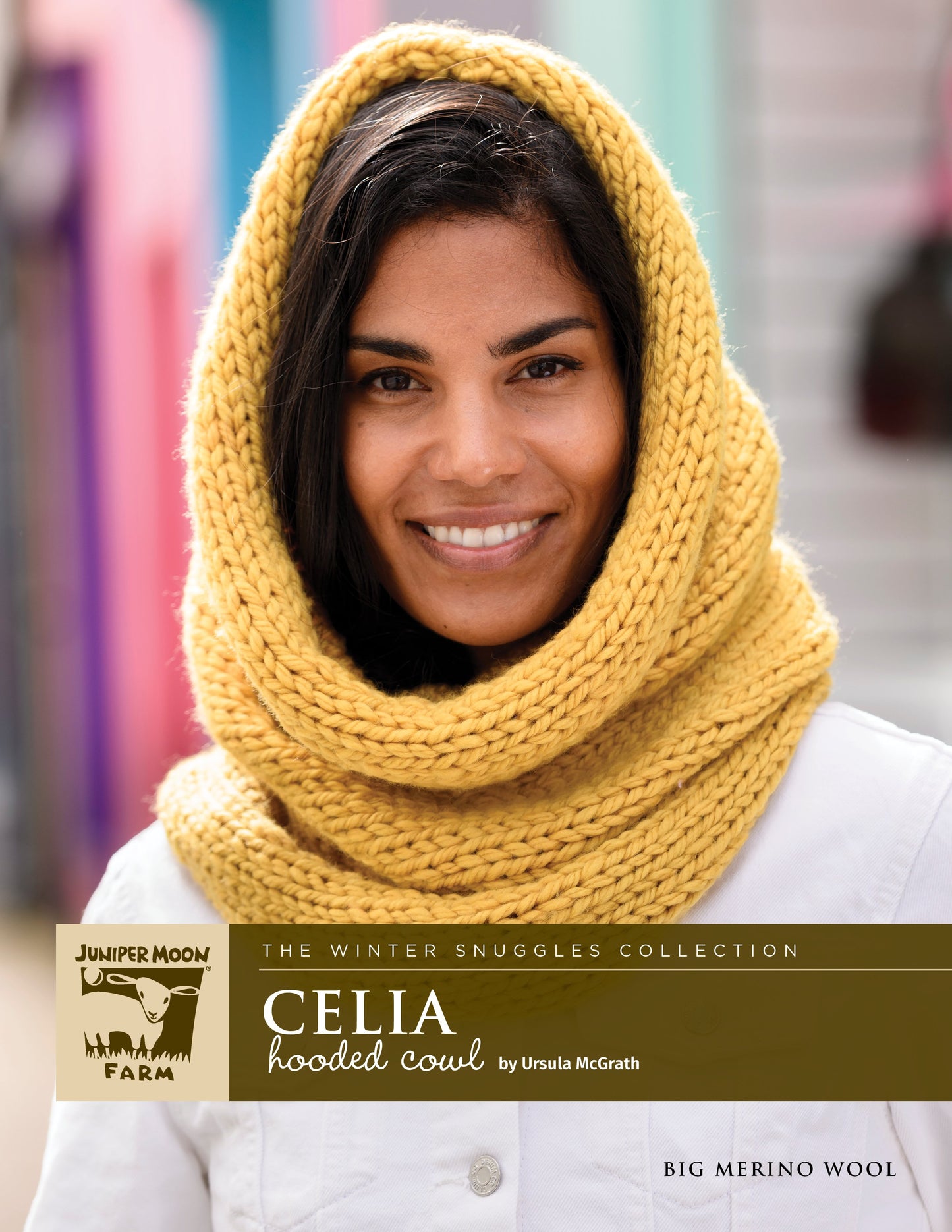 Celia Hooded Cowl Pattern Leaflet - Juniper Moon Farm's Big Merino Wool