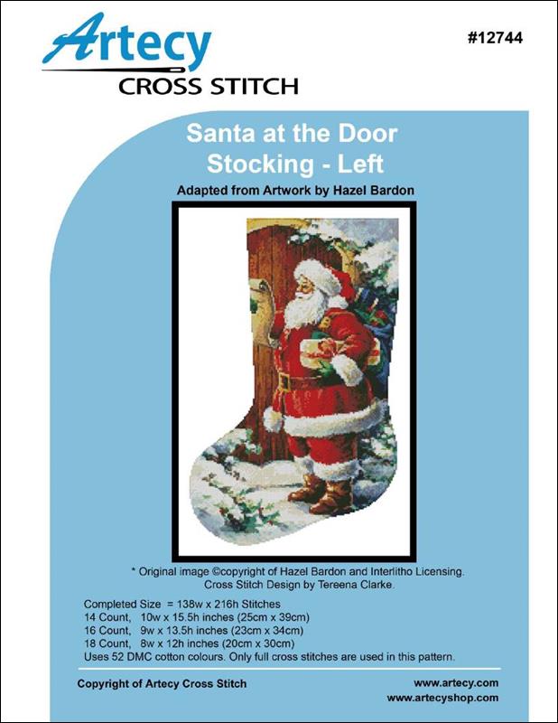 Santa At The Door Stocking (Left) - Chart
