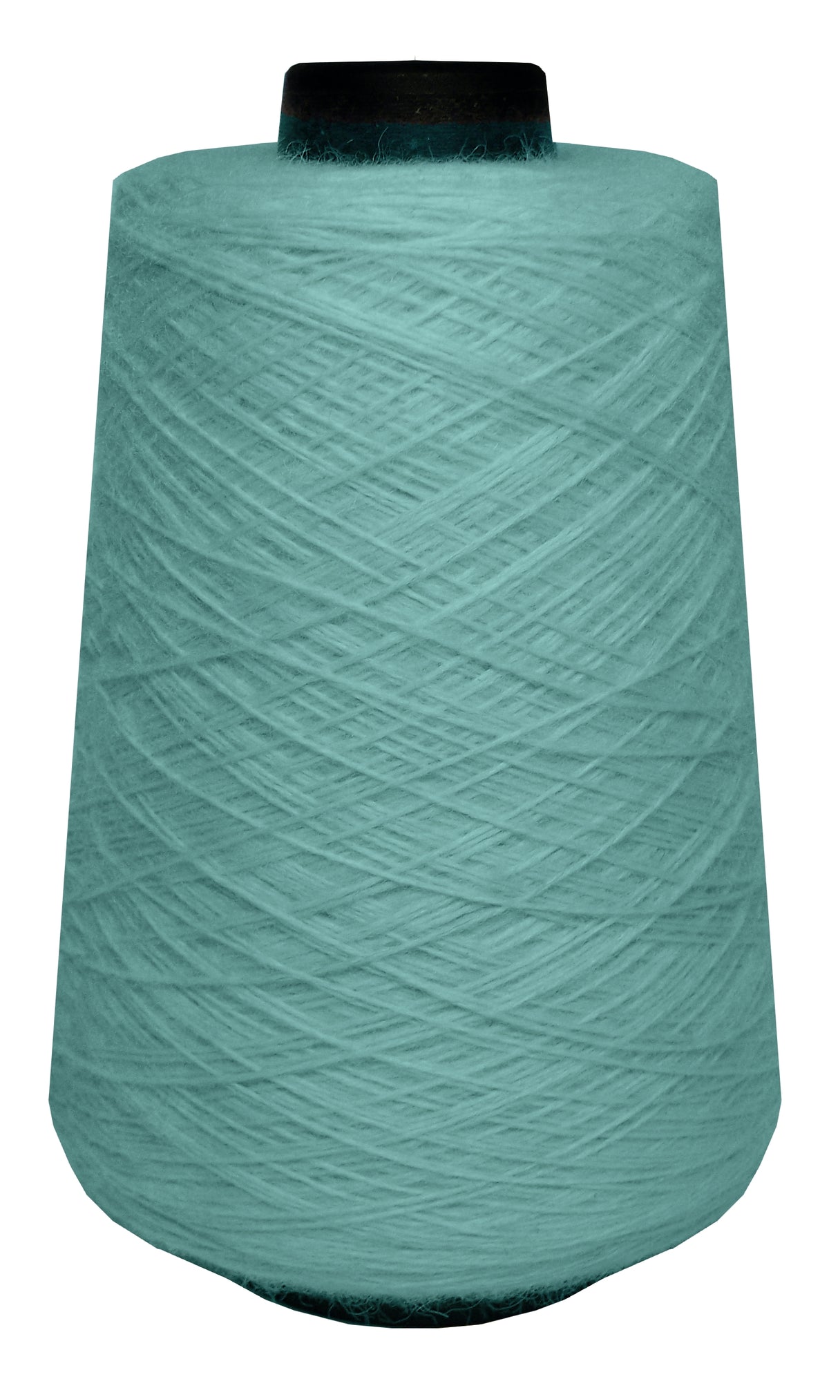 Large spool of teal wool yarn