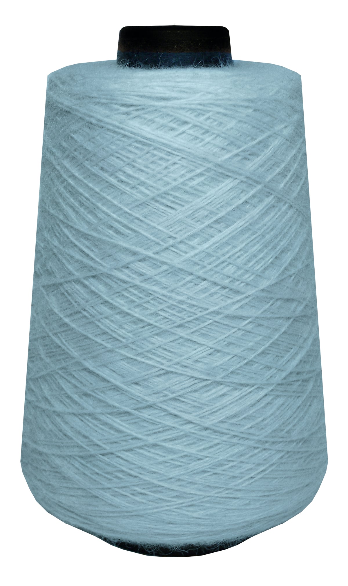 Large spool of pale blue yarn