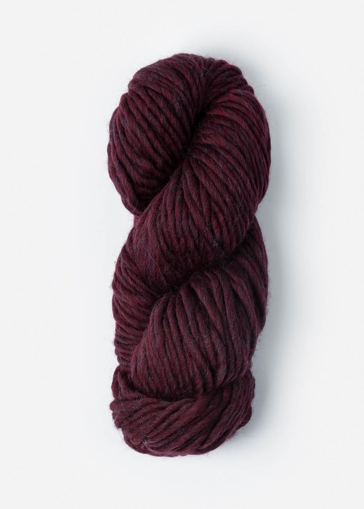 Deep red skein of highland wool yarn