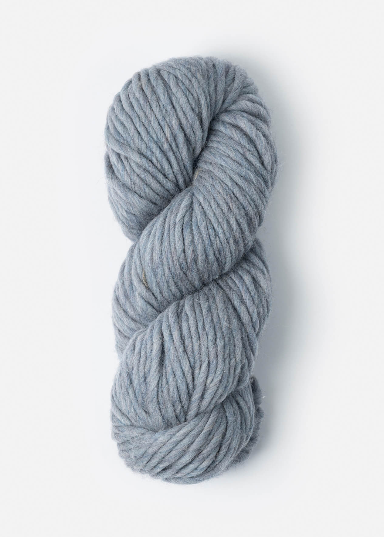 Grey-blue skein of highland wool yarn