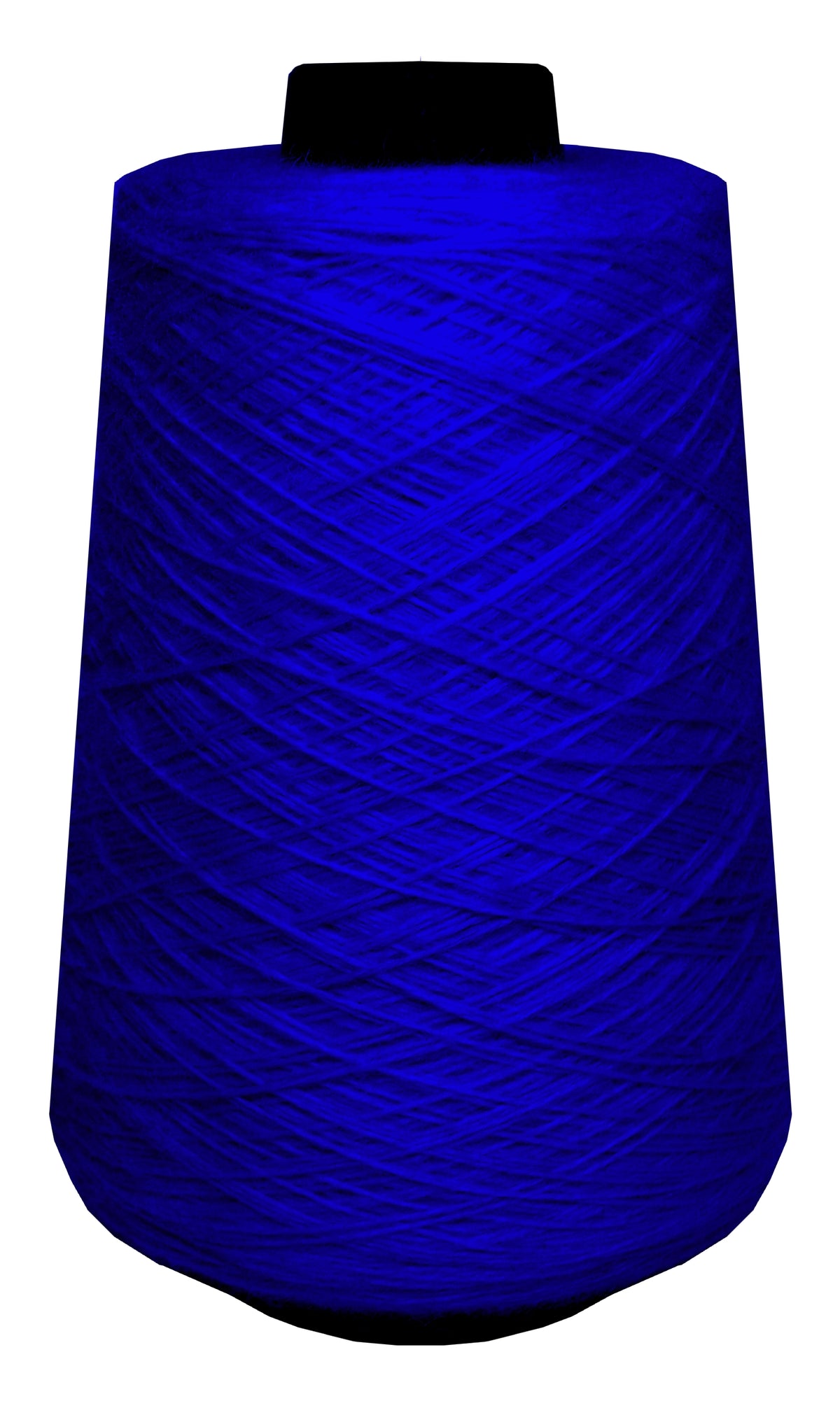 Large spool of royal blue wool yarn