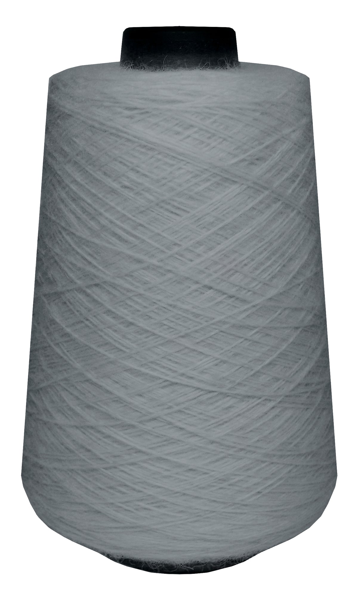 Large spool of light grey wool yarn