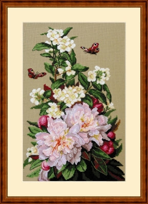 Peonies - Cross Stitch Kit