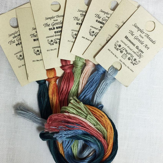 The Gentle Art Overdyed Cotton Threads - Green Pasture to Otter Creek