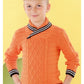 Sirdar Book 495 - Playful Little Tots - Design 4627 Cabled Pullover with Wrap Neck