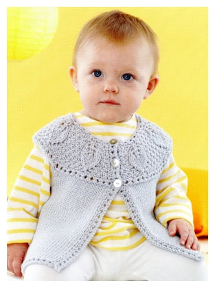 Sirdar Book 495 - Playful Little Tots - Design 4624 Sleeveless Cardigan