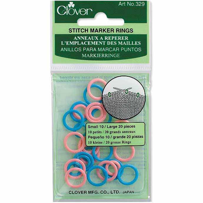 Clover Stitch Marker Rings For Knitting - Pack Of 30 (10 Small, 20 Large), Assorted Colors