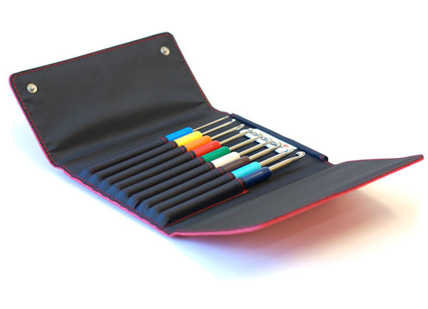 Addi Colours Crochet Hook Set - hooks inside of case