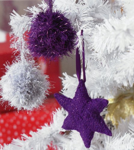 Christmas Knits 2 - Star and Tinsel Bauble Tree Ornaments
