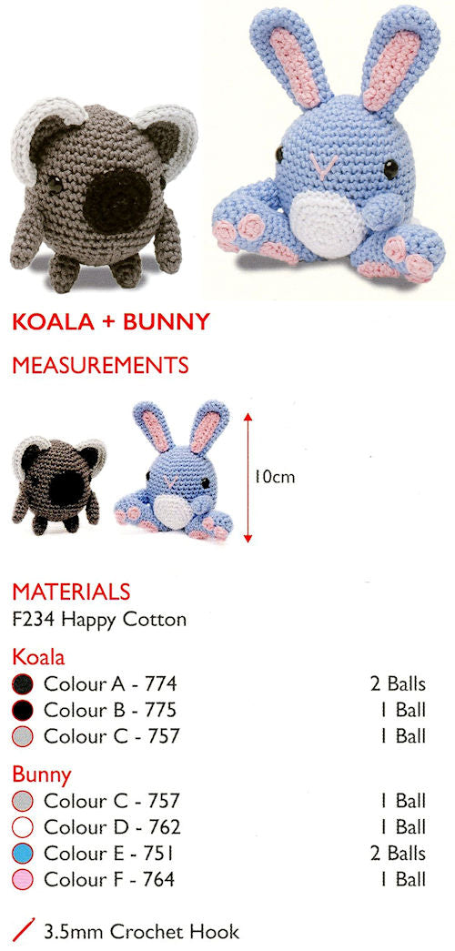 Sirdar Happy Cotton Book 1 - Koala & Bunny