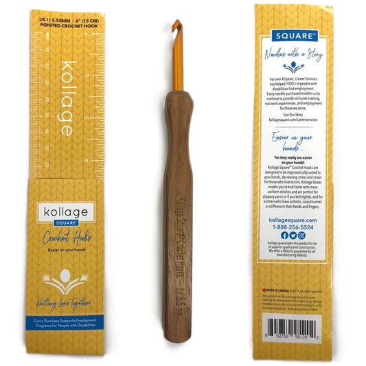 Kollage Square Crochet Hook - pointed tip