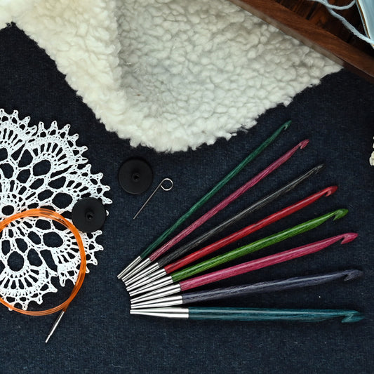 Knit Pro Dreamz Symfonie Wood Interchangeable Tunisian/Afghan Crochet Hook Set