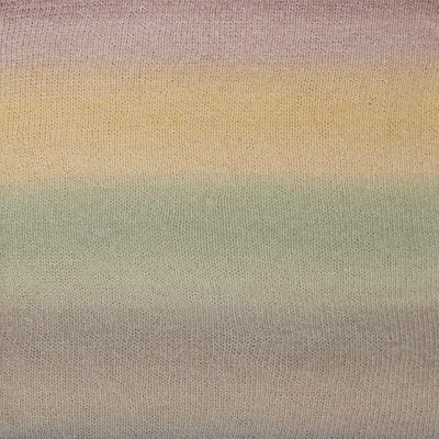 Knitted fabric swatch with a gradient of colors in 006 Retro Shades.