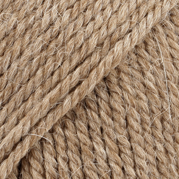 Close-up of camel wool and alpaca yarn from Drops