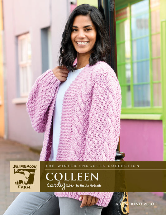 Colleen Cardigan Pattern Leaflet - Juniper Moon Farm's Big Merino Wool