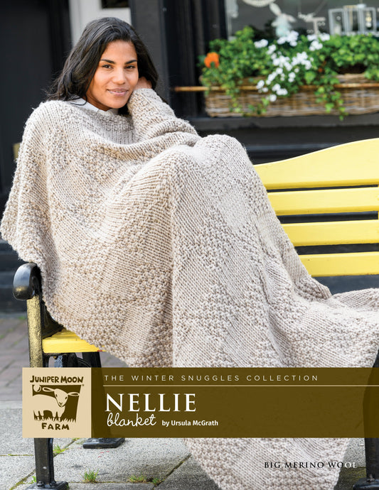 Nellie Blanket Pattern Leaflet - Juniper Moon Farm's Big Merino Wool