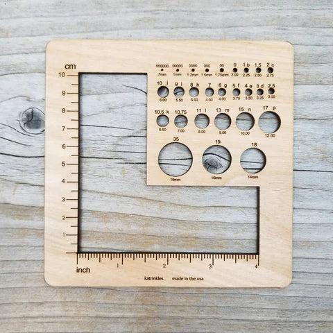 4" needle gauge/swatch ruller