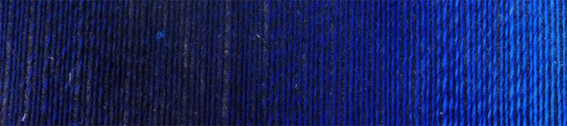 Up close image of blue gradient yarn