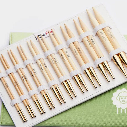 Knit Pro Bamboo Interchangeable Deluxe Knitting Needle Set-5"