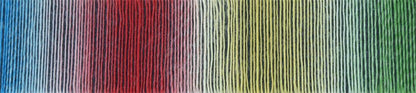 Up close image of red, blue, yellow, and green yarn