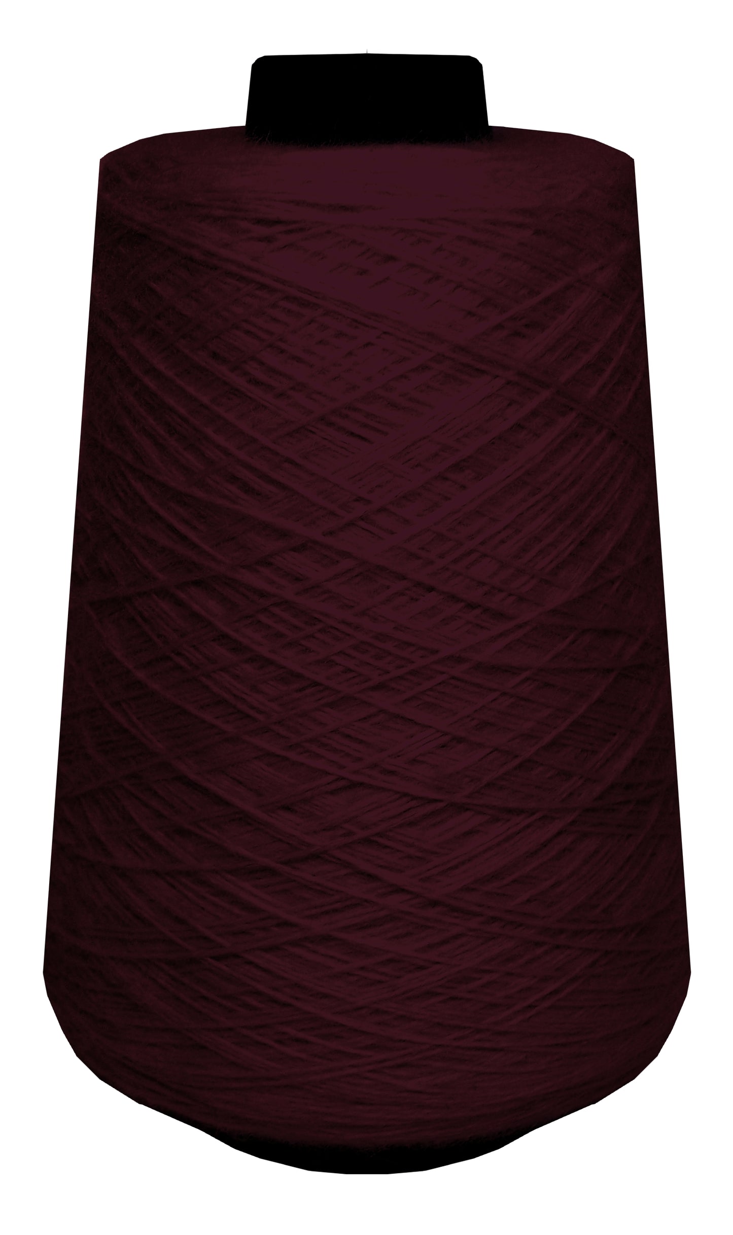 Large spool of dark red wool yarn 
