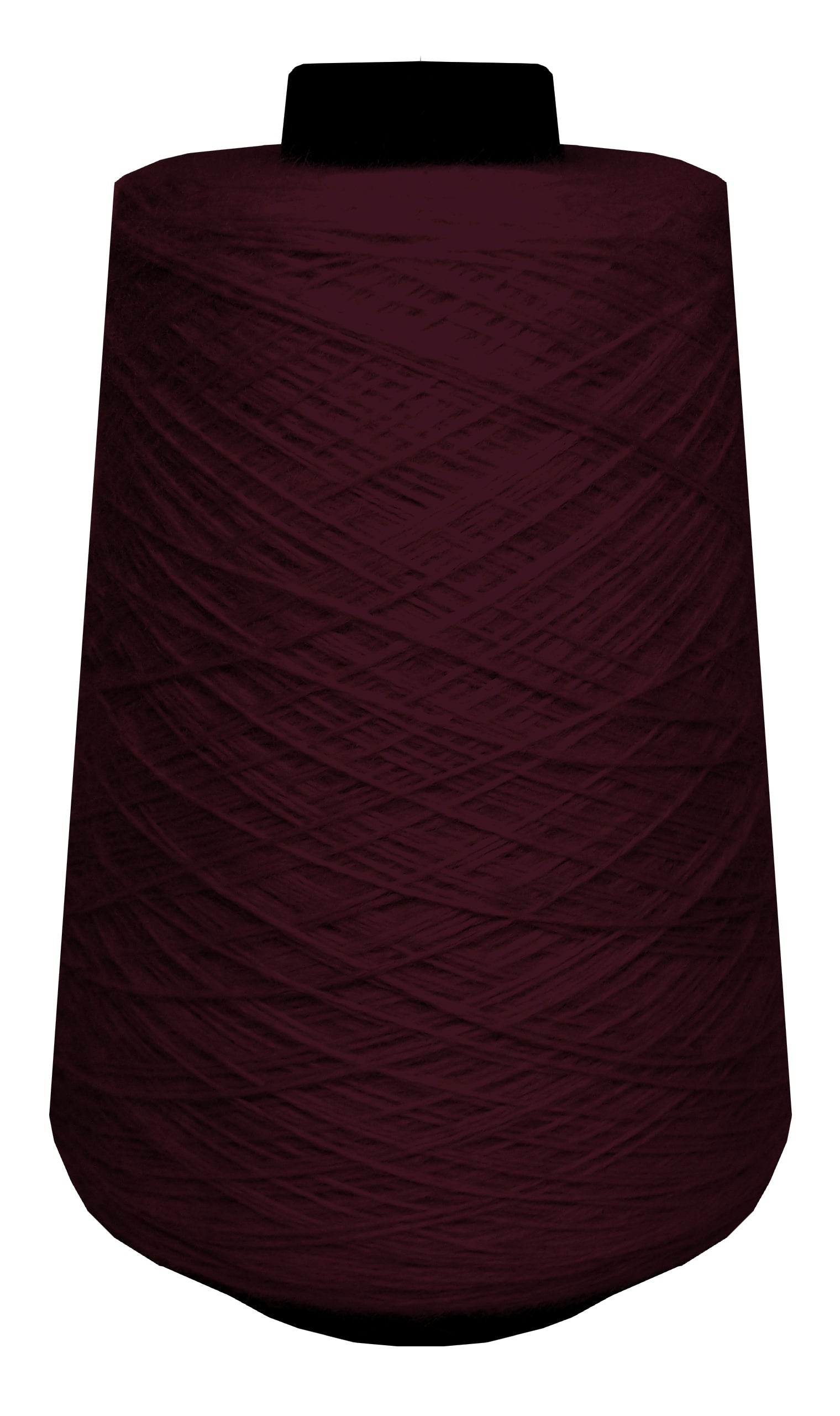Large spool of dark red wool yarn 