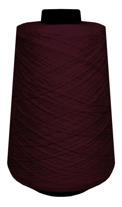 Large spool of dark red wool yarn 