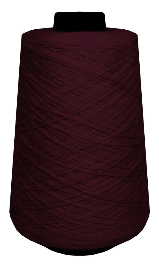 Large spool of dark red wool yarn 