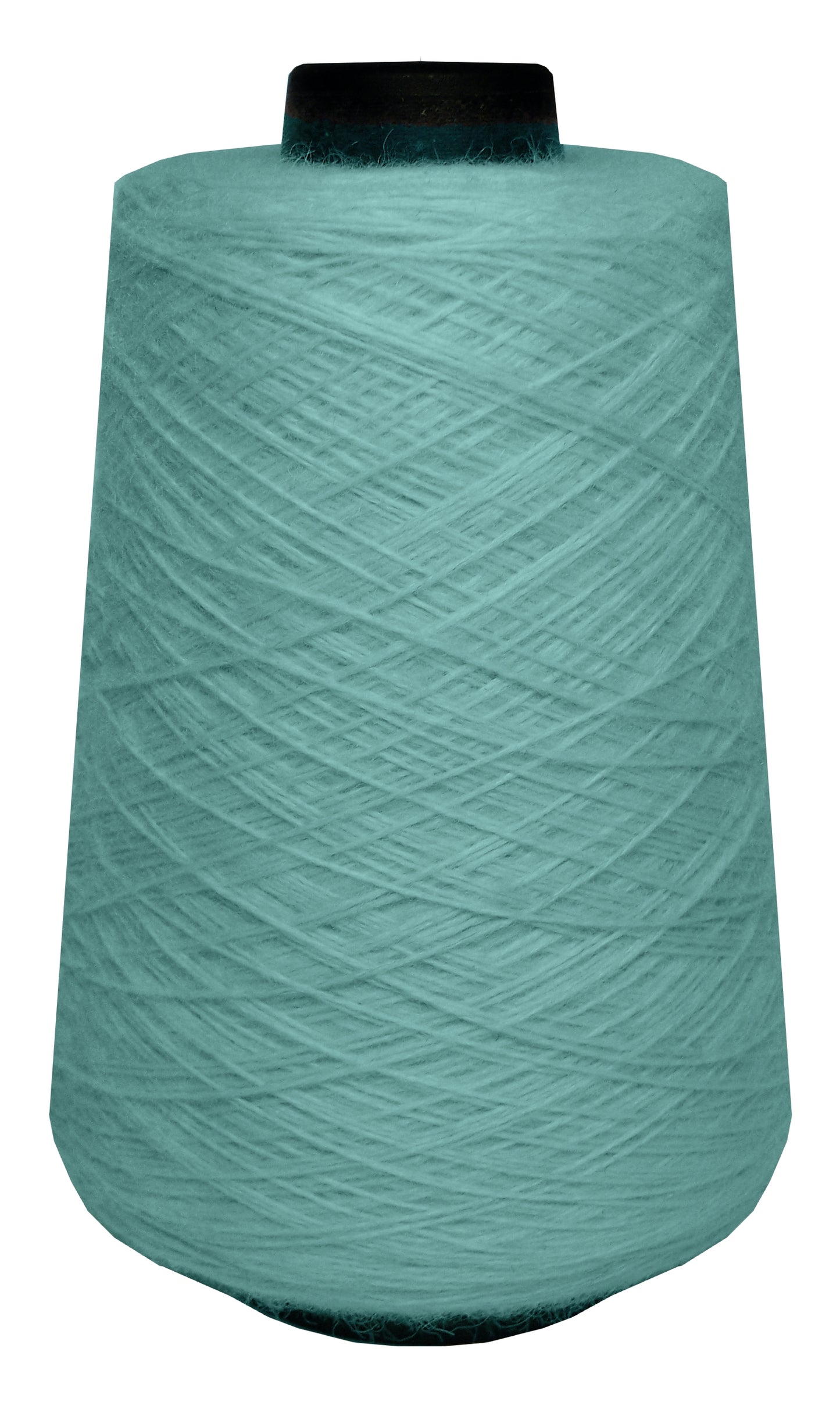 Large spool of teal wool yarn 