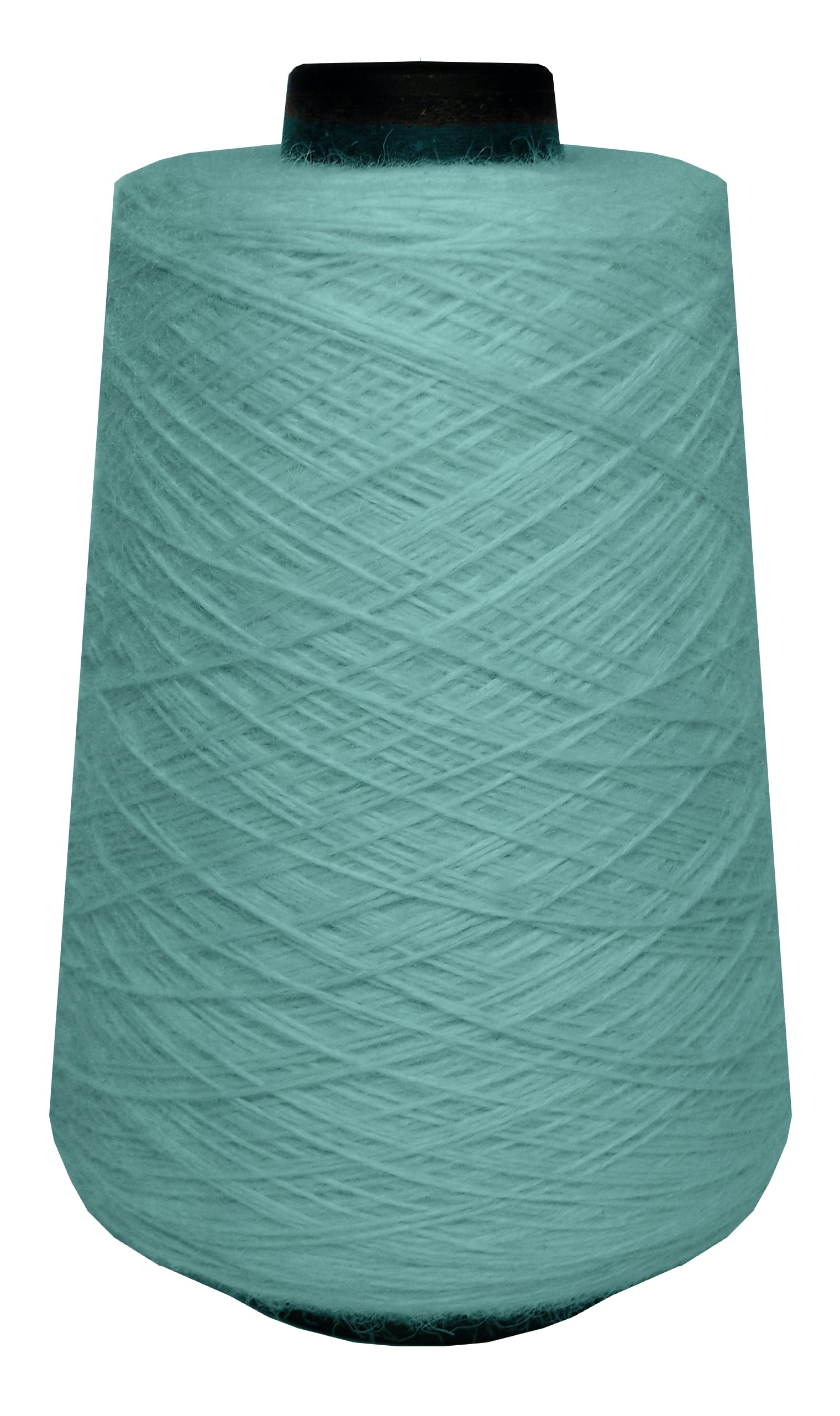 Large spool of teal wool yarn 