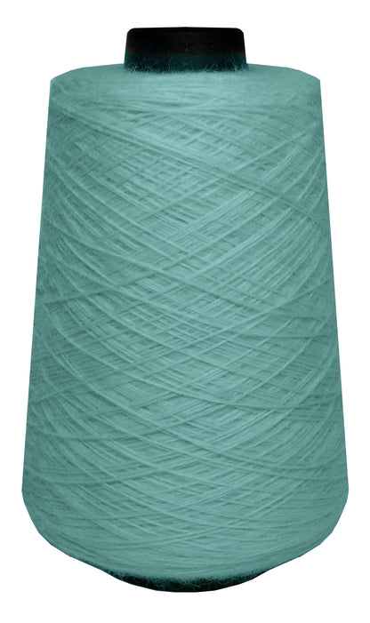 Large spool of teal wool yarn 