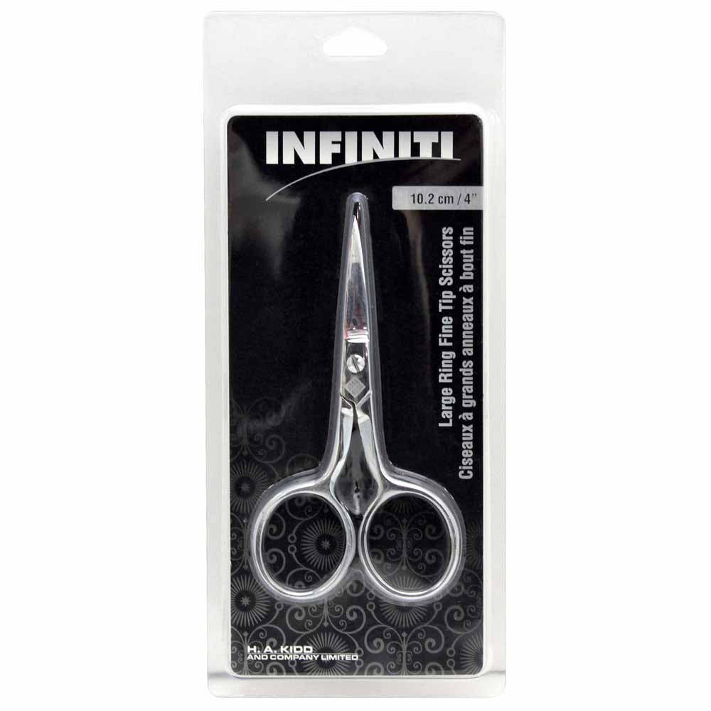 Infiniti 4" Large Ring Fine Tip Embroidery Scissors