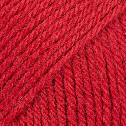 Close-up of red wool and alpaca yarn from Drops