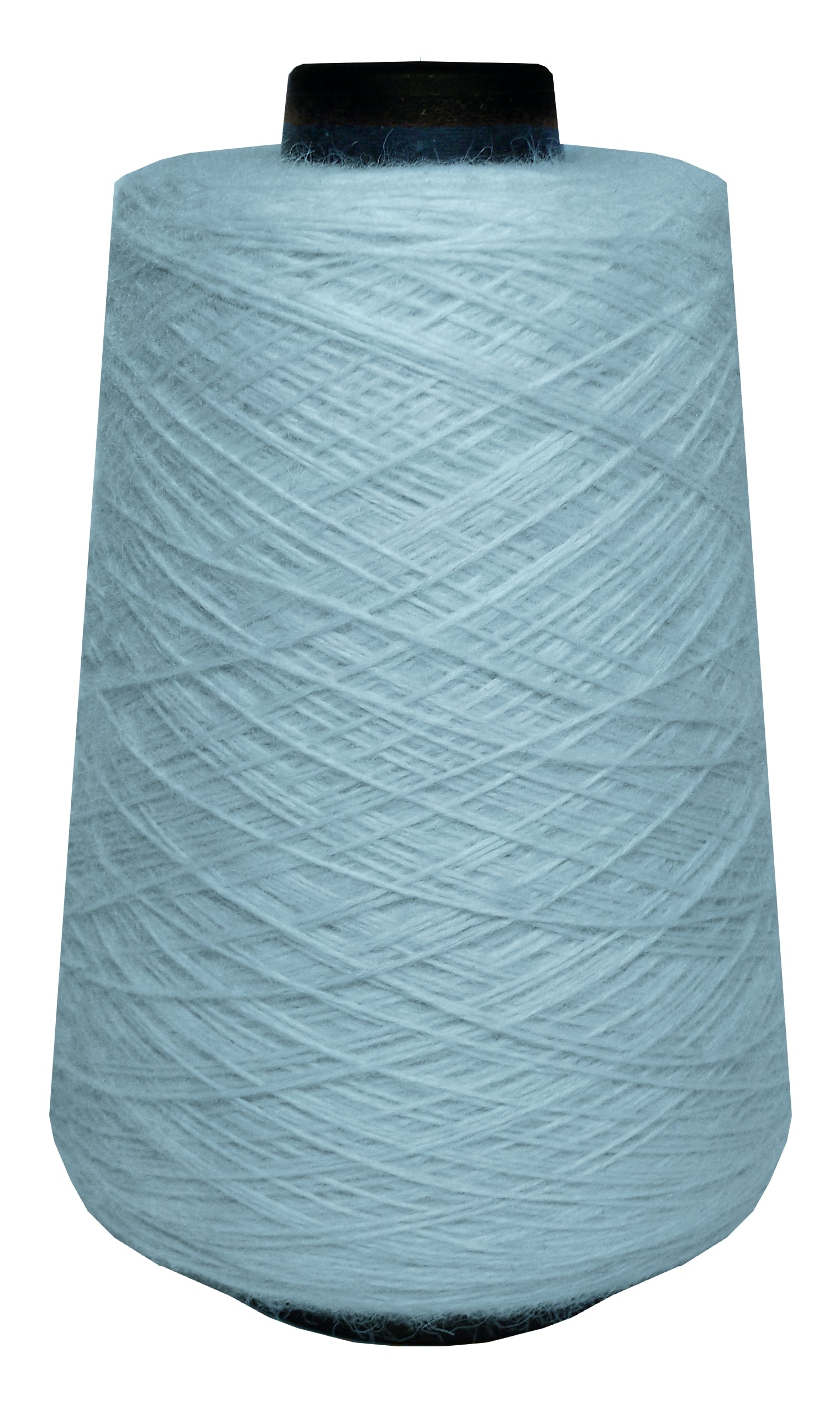 Large spool of pale blue yarn 