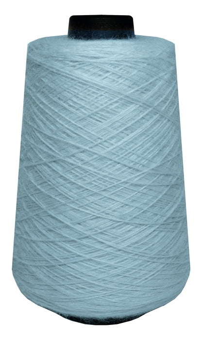 Large spool of pale blue yarn 
