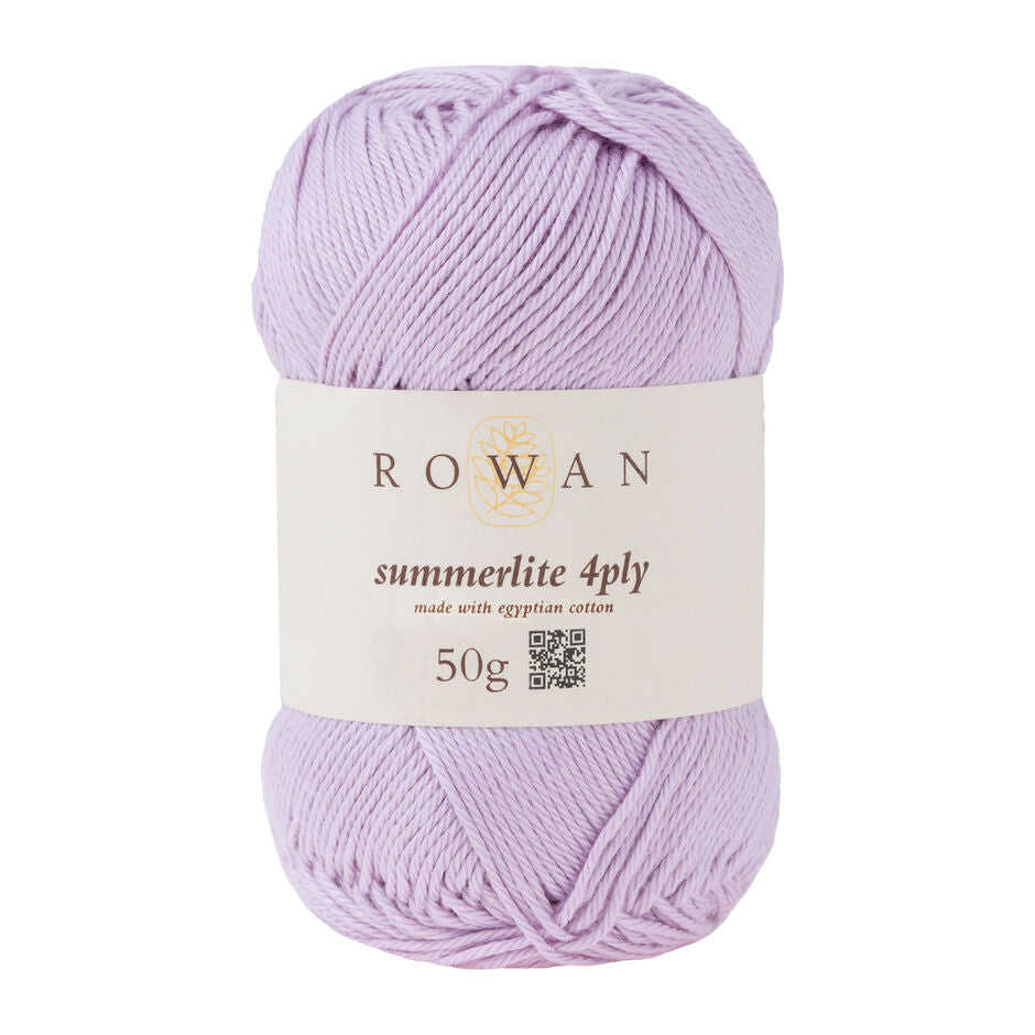 Ball of pink cotton yarn with a Rowan label