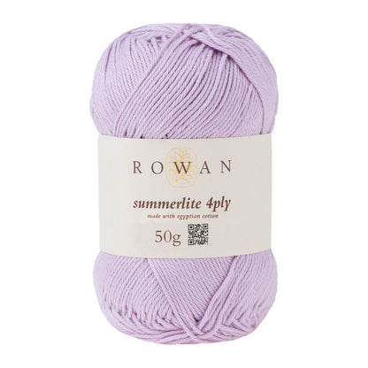 Ball of pink cotton yarn with a Rowan label