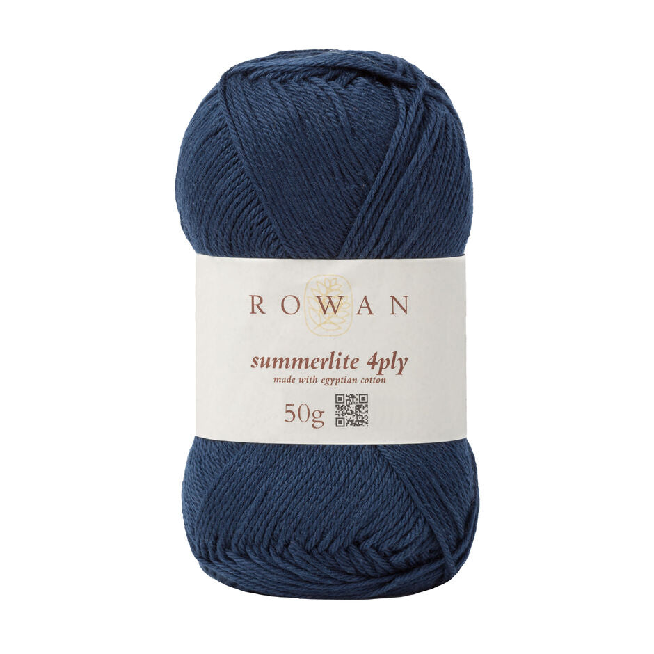 Ball of ink cotton yarn with a Rowan label