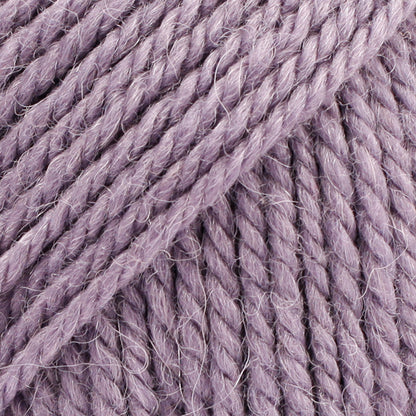 Close-up of grey-pruple wool and alpaca yarn from Drops