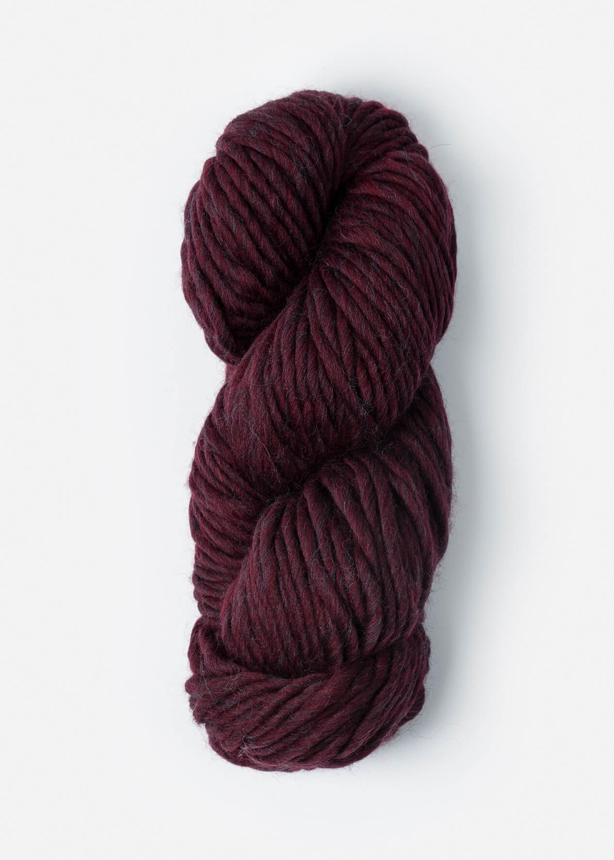 Deep red skein of highland wool yarn