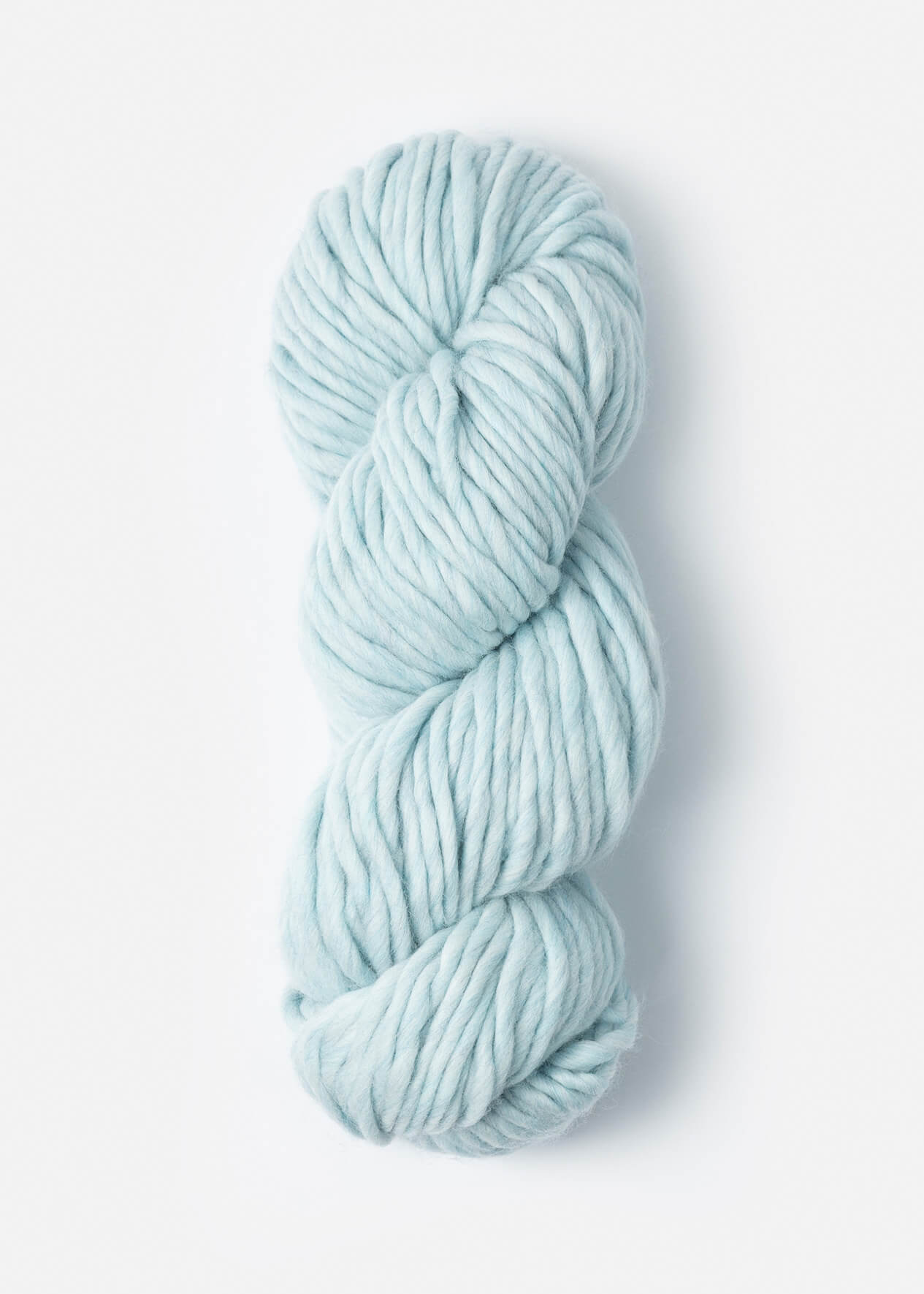 Ice blue skein of highland wool yarn