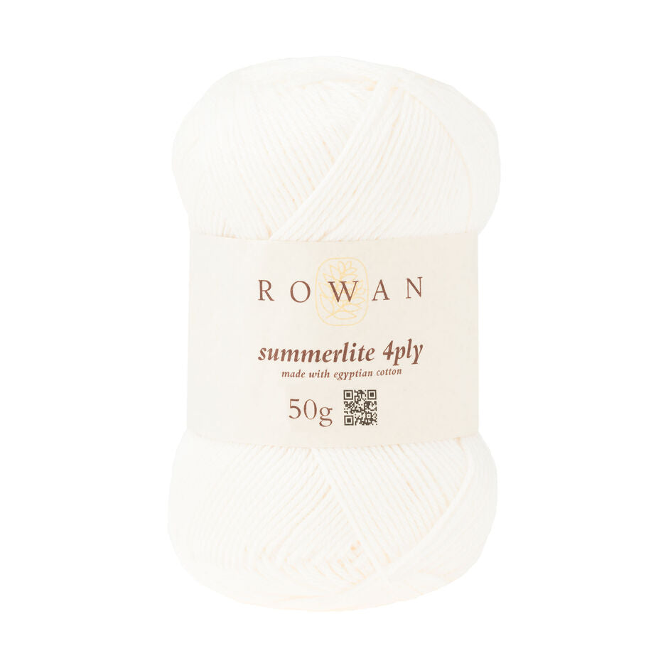 Ball of ecru cotton yarn with a Rowan label