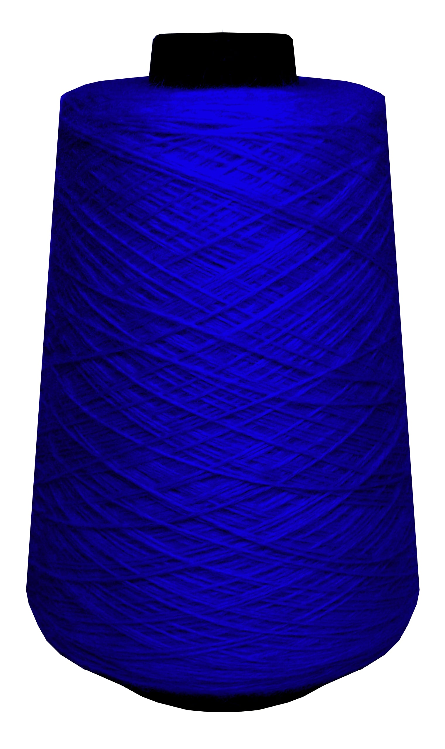 Large spool of royal blue wool yarn 