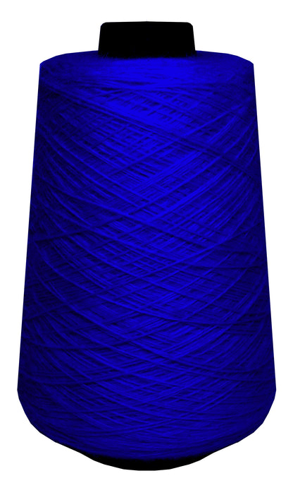 Large spool of royal blue wool yarn 