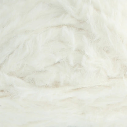 A skein of King Cole Velveteen polyester yarn in Velvet Snow white colour. 