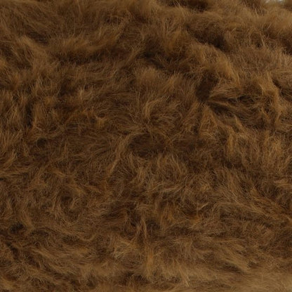A skein of King Cole Velveteen polyester yarn in Golden Fawn brown colour.