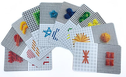 Set of colorful stencils on a white background
