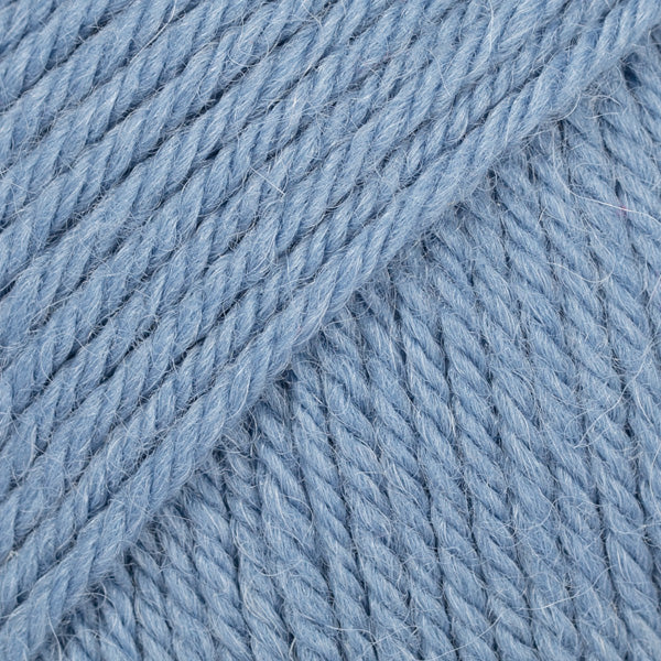 Close-up of Light Blue wool and alpaca yarn from Drops